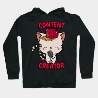 Cute Tabby cat is a content creator Hoodie